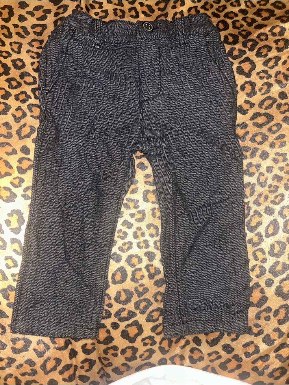 Place Boys' Herringbone Dress Pants - Charcoal Gray